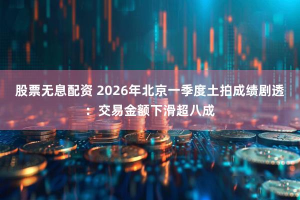 股票无息配资 2026年北京一季度土拍成绩剧透：交易金额下滑超八成