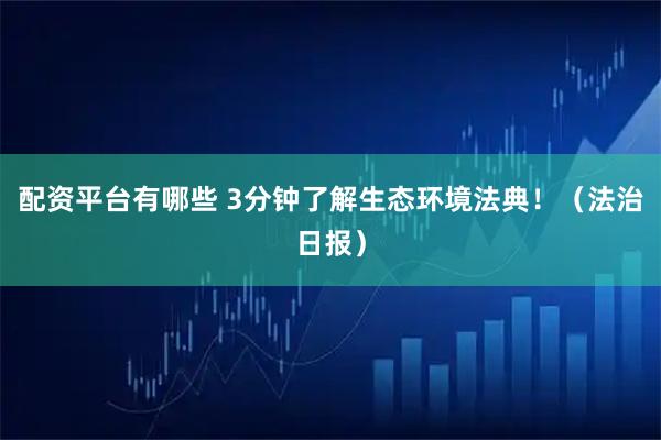 配资平台有哪些 3分钟了解生态环境法典！（法治日报）